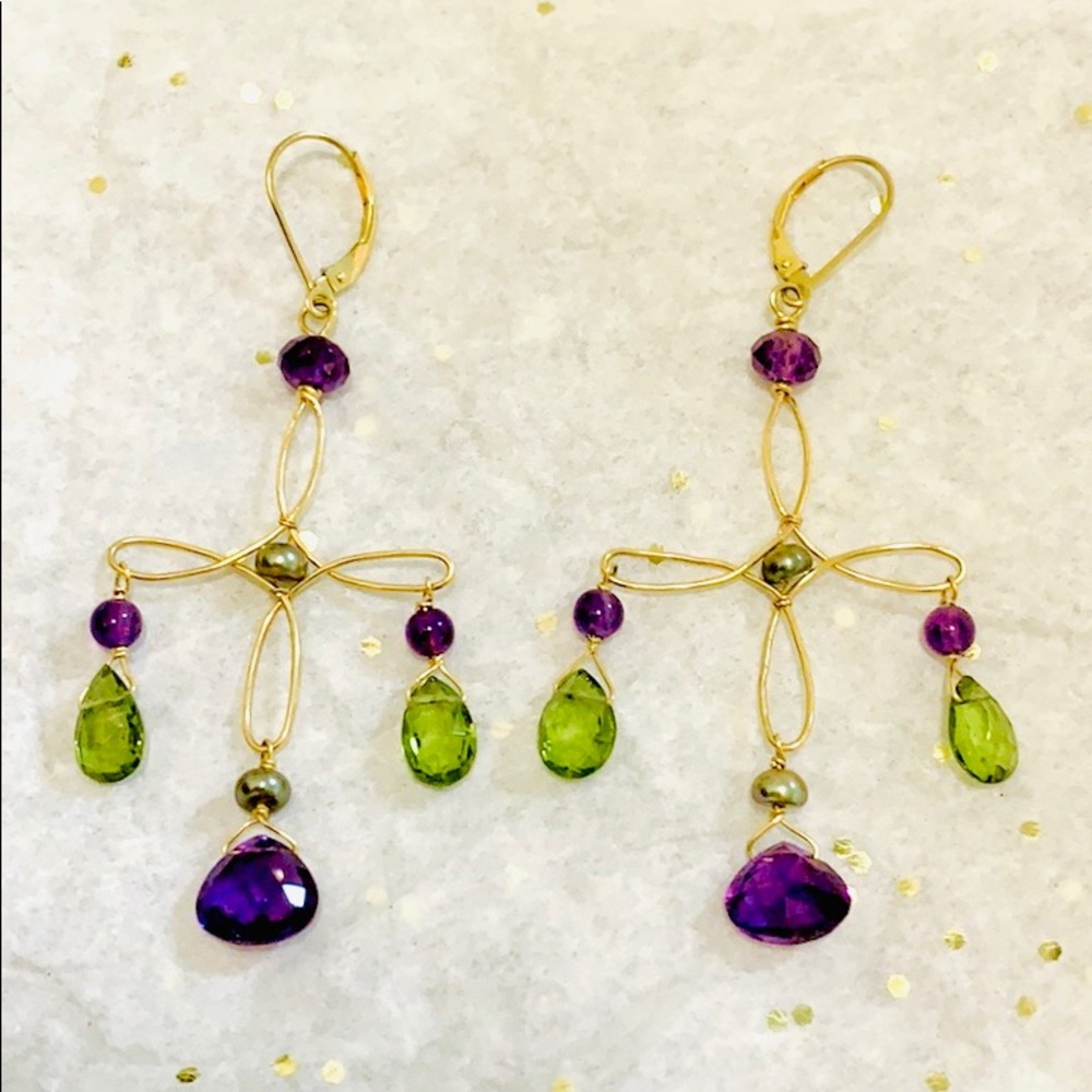 14kt yellow gold handmade earrings.